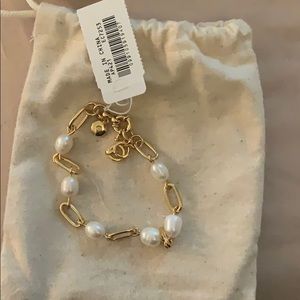 Gold and Pearl bracelet from J. Crew